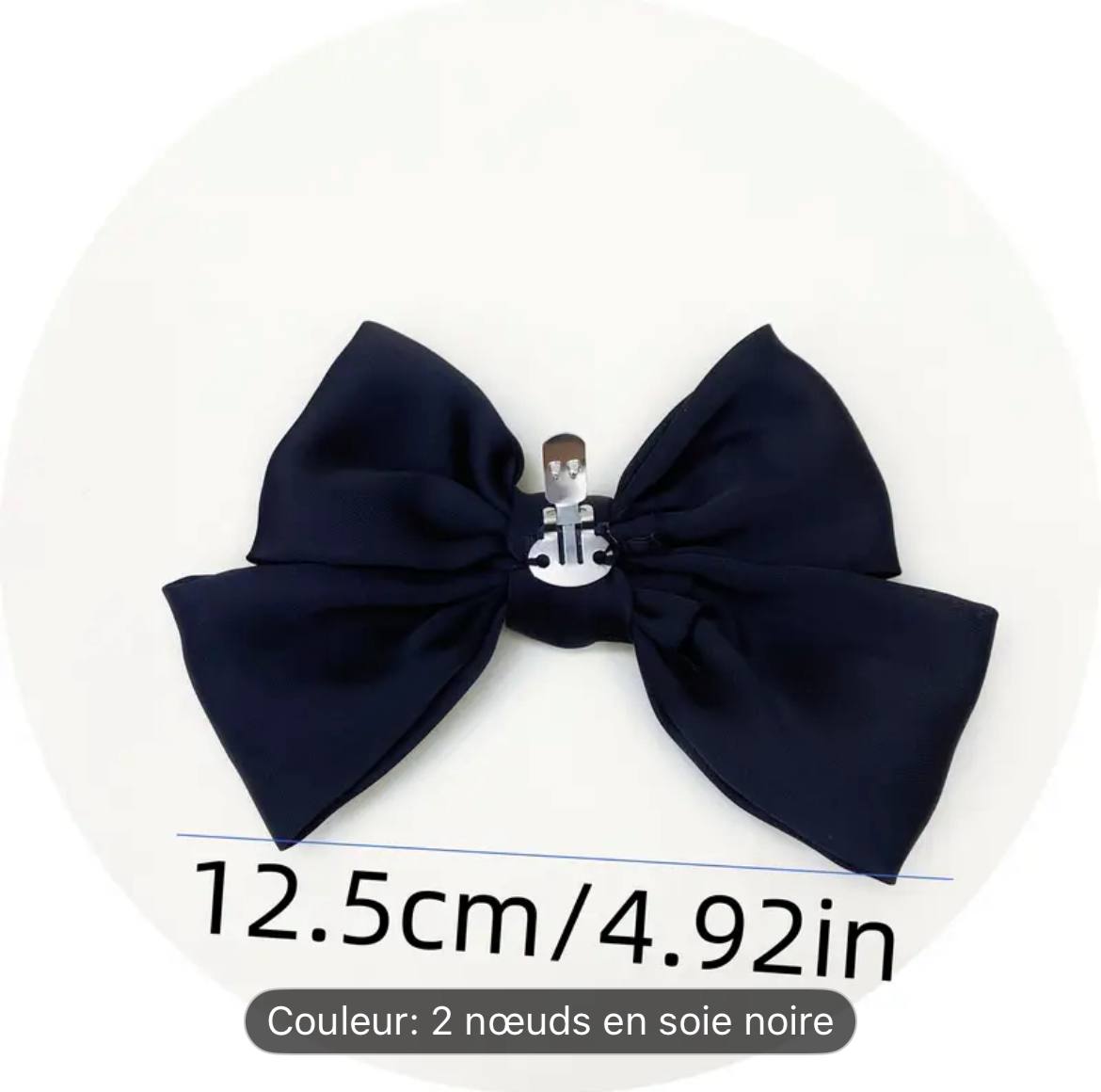 IMG_20250918_120934_780 A03   Breloques à chaussures en soie noire à nœud, décorations à boucle amovibles en polyester, pour talons hauts et plates, accessoire cadeau festif – Image 3