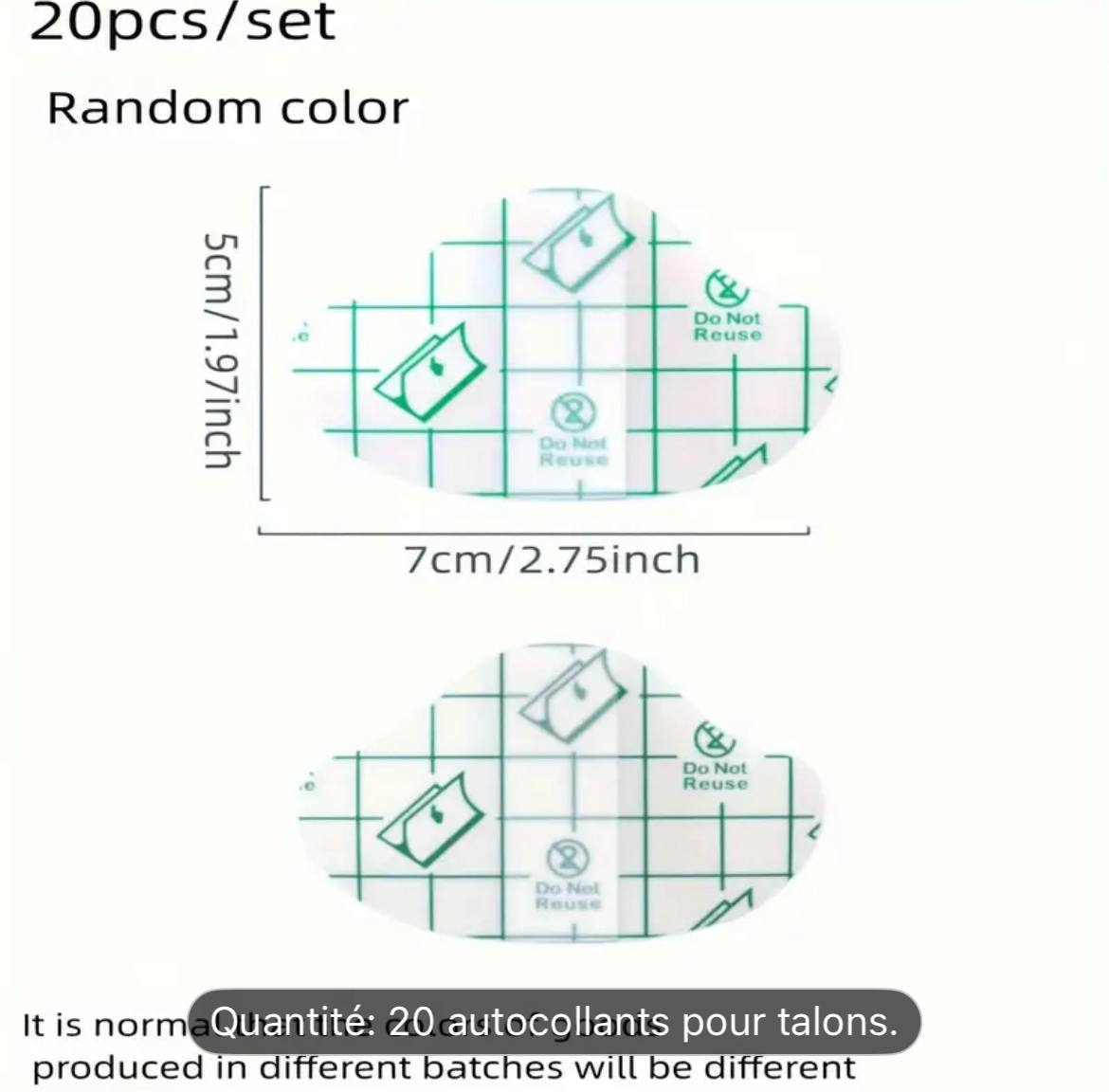 IMG_20250918_162758_433 A05  20pcs Protecteurs de Talon en Gel, Coussinets Adhésifs pour Doublures de Talon, Autocollants pour Chaussures, Coussin de Soin des Pieds – Image 3